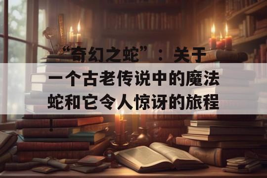  “奇幻之蛇”：关于一个古老传说中的魔法蛇和它令人惊讶的旅程！